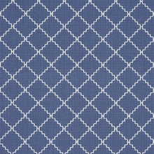 Load image into Gallery viewer, Schumacher Maggie Lattice Fabric 83762 Cobalt