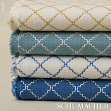 Load image into Gallery viewer, Schumacher Maggie Lattice Fabric 83762 Cobalt