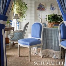 Load image into Gallery viewer, Schumacher Frannie Windowpane Fabric 83782 China Blue