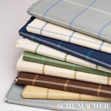 Load image into Gallery viewer, Schumacher Frannie Windowpane Fabric 83784 Cobalt