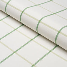 Load image into Gallery viewer, Schumacher Frannie Windowpane Fabric 83786 / Leaf Green