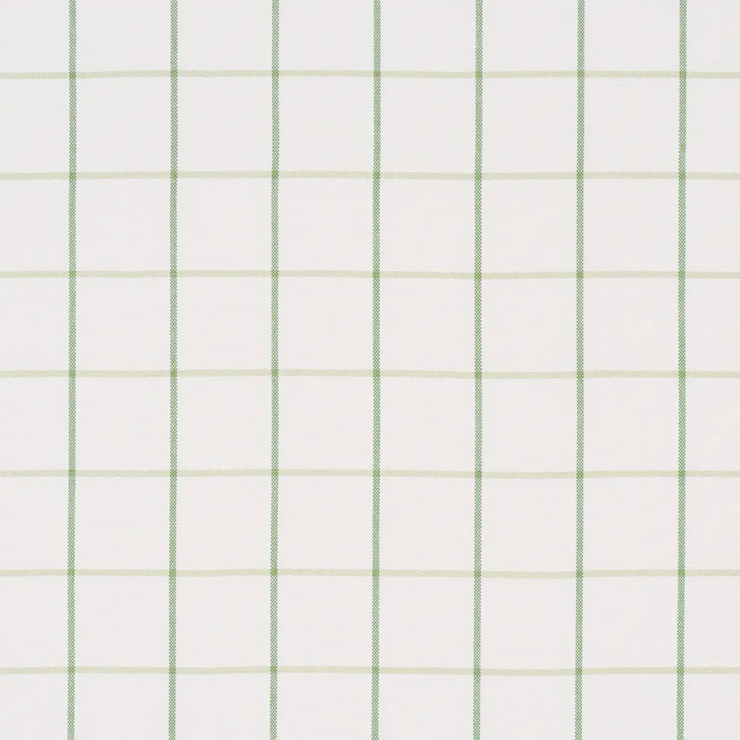 Schumacher Frannie Windowpane Fabric 83786 / Leaf Green