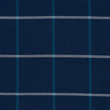 Load image into Gallery viewer, Schumacher Frannie Windowpane Fabric 83787 Navy