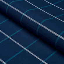 Load image into Gallery viewer, Schumacher Frannie Windowpane Fabric 83787 Navy