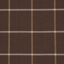Load image into Gallery viewer, Schumacher Frannie Windowpane Fabric 83788 Chocolate