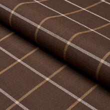 Load image into Gallery viewer, Schumacher Frannie Windowpane Fabric 83788 Chocolate