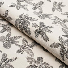 Load image into Gallery viewer, Schumacher Hibiscus Fabric 83812 / Black &amp; White