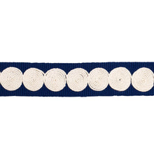 Load image into Gallery viewer, Schumacher Castille Tape Narrow Trim 83882 / Navy