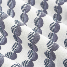 Load image into Gallery viewer, Cotton Steel Blue Geometric Circle Stripe Drapery Fabric