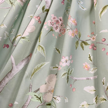 Load image into Gallery viewer, Green Blush Pink Cream Beige Floral Cotton Sateen Upholstery Drapery Fabric