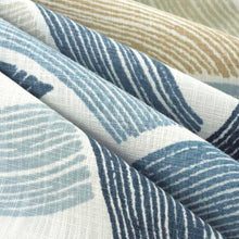 Load image into Gallery viewer, Cotton White Mustard Beige Aqua Teal Abstract Drapery Fabric