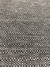 Load image into Gallery viewer, Designer Water &amp; Stain Resistant Charcoal Black Grey MCM Mid Century Modern Tweed Upholstery Fabric WHS 4610