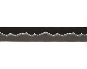 2" Black Charcoal Silver Grey Abstract Geometric Drapery Tape Trim