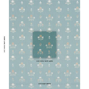 Schumacher Elmslie Embroidery Fabric 84370 / Teal