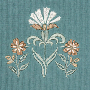 Schumacher Elmslie Embroidery Fabric 84370 / Teal