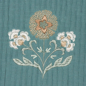 Schumacher Elmslie Embroidery Fabric 84370 / Teal