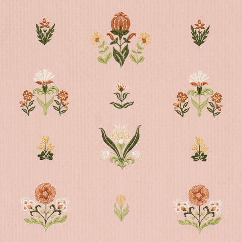 Schumacher Elmslie Embroidery Fabric 84372 / Petal