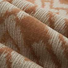 Load image into Gallery viewer, Coral Cream Geometric Abstract Ikat Chenille Upholstery Fabric FB