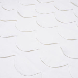 Schumacher Prep School Hand Pieced Scallop Fabric 84400 / White