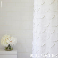 Load image into Gallery viewer, Schumacher Prep School Hand Pieced Scallop Fabric 84400 / White