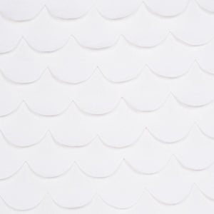 Schumacher Prep School Hand Pieced Scallop Fabric 84400 / White