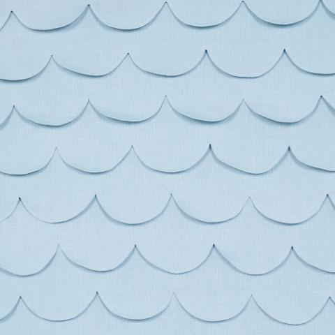 Schumacher Prep School Hand Pieced Scallop Fabric 84401 / Blue