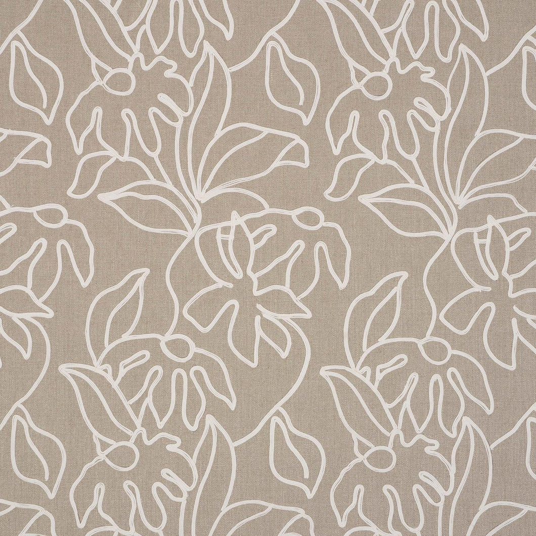 Schumacher Lola Embroidery Fabric 84410 / Flax