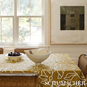 Schumacher Lola Embroidery Fabric 84411 / Saffron