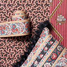 Load image into Gallery viewer, Schumacher Ines Paisley Trim 84441 / Rouge &amp; Noir