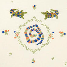 Load image into Gallery viewer, Schumacher Reptilia Embroidery Fabric 84540 / Bright Multi On Ivory