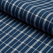 Load image into Gallery viewer, Schumacher Boyd Check Fabric 84681 / Indigo