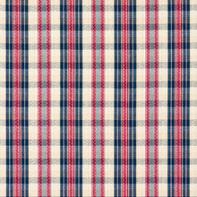 Load image into Gallery viewer, Schumacher Fonda Hand Woven Plaid Fabric 84720 / Rouge &amp; Navy