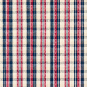 Schumacher Fonda Hand Woven Plaid Fabric 84720 / Rouge & Navy