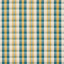 Load image into Gallery viewer, Schumacher Fonda Hand Woven Plaid Fabric 84722 / Teal &amp; Citron