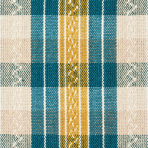 Schumacher Fonda Hand Woven Plaid Fabric 84722 / Teal & Citron