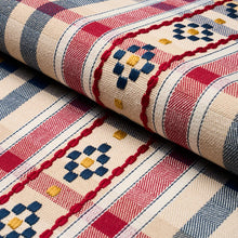 Load image into Gallery viewer, Schumacher Hutton Hand Woven Check Fabric 84730 /  Rouge &amp; Navy