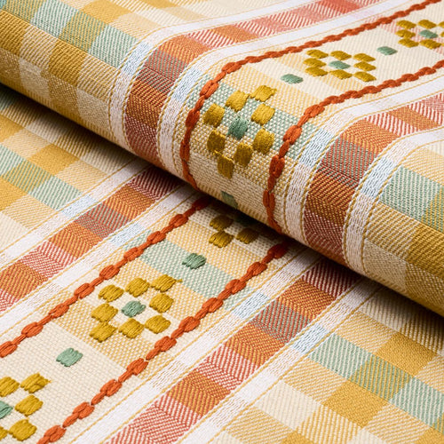 Schumacher Hutton Hand Woven Check Fabric 84732 / Ochre