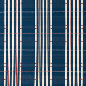 Schumacher Remmy Hand Woven Stripe Fabric 84780 / Indigo