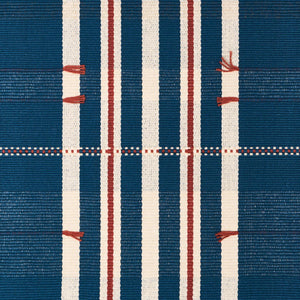 Schumacher Remmy Hand Woven Stripe Fabric 84780 / Indigo