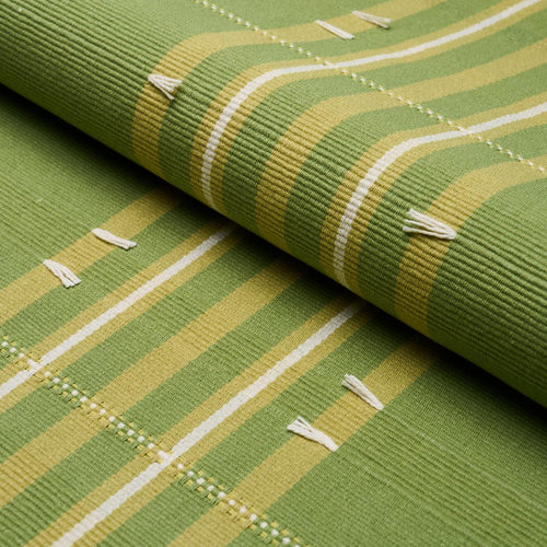 Schumacher Remmy Hand Woven Stripe Fabric 84781 / Leaf