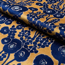 Load image into Gallery viewer, Schumacher Emelie Velvet Fabric 84791 / Sapphire &amp; Gold