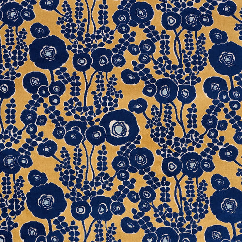 Schumacher Emelie Velvet Fabric 84791 / Sapphire & Gold