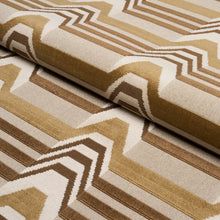 Load image into Gallery viewer, Schumacher Aldo Velvet Fabric 84811 Mocha &amp; Camel