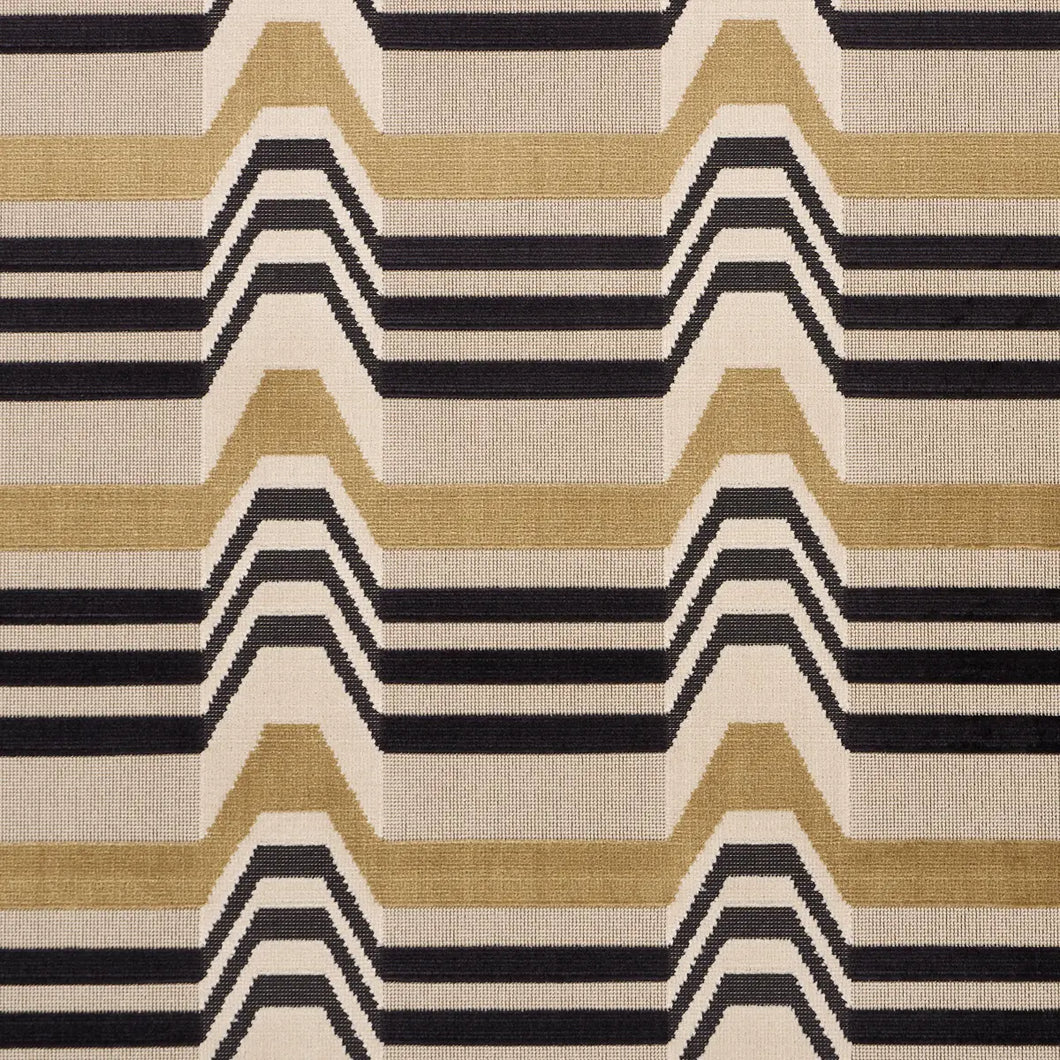 Schumacher Aldo Velvet Fabric 84812 / Mocha & Noir