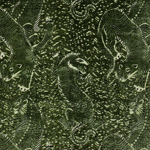 Schumacher Tigress Velvet Fabric 84832 / Malachite