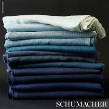 Load image into Gallery viewer, Schumacher Kai Linen Fabric 84956 / Navy