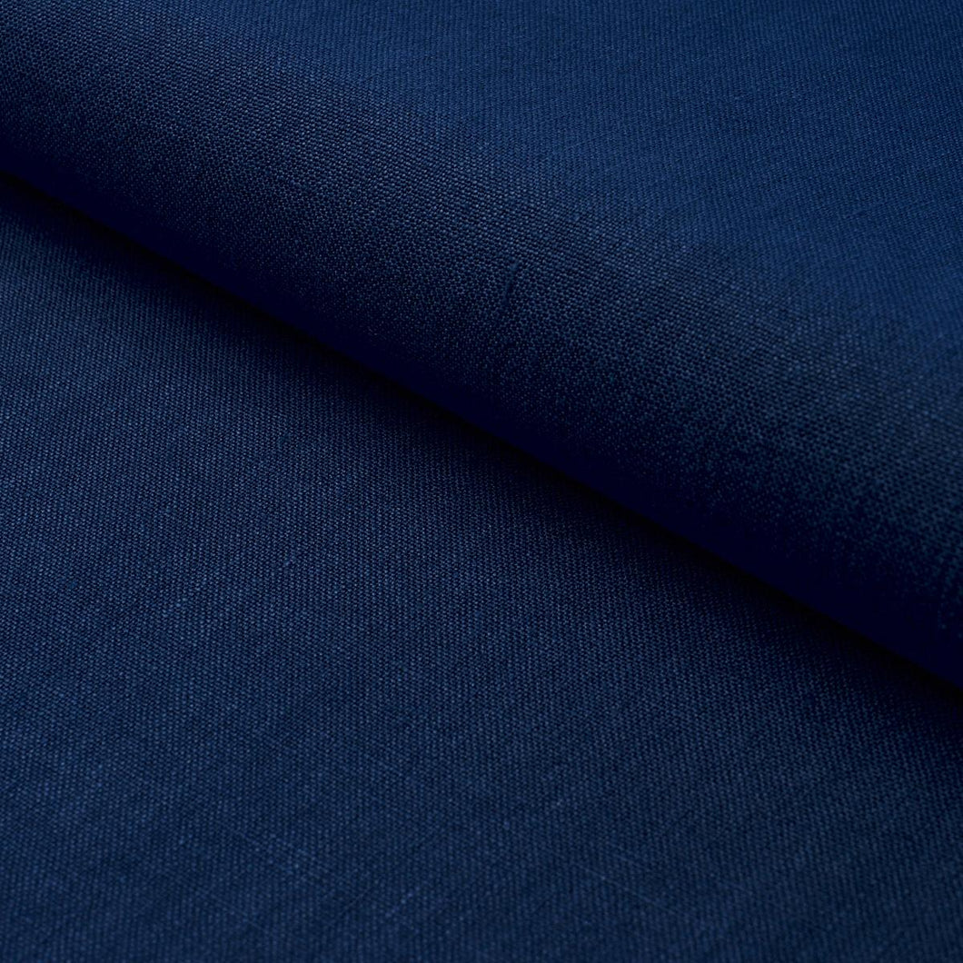 Schumacher Kai Linen Fabric 84956 / Navy