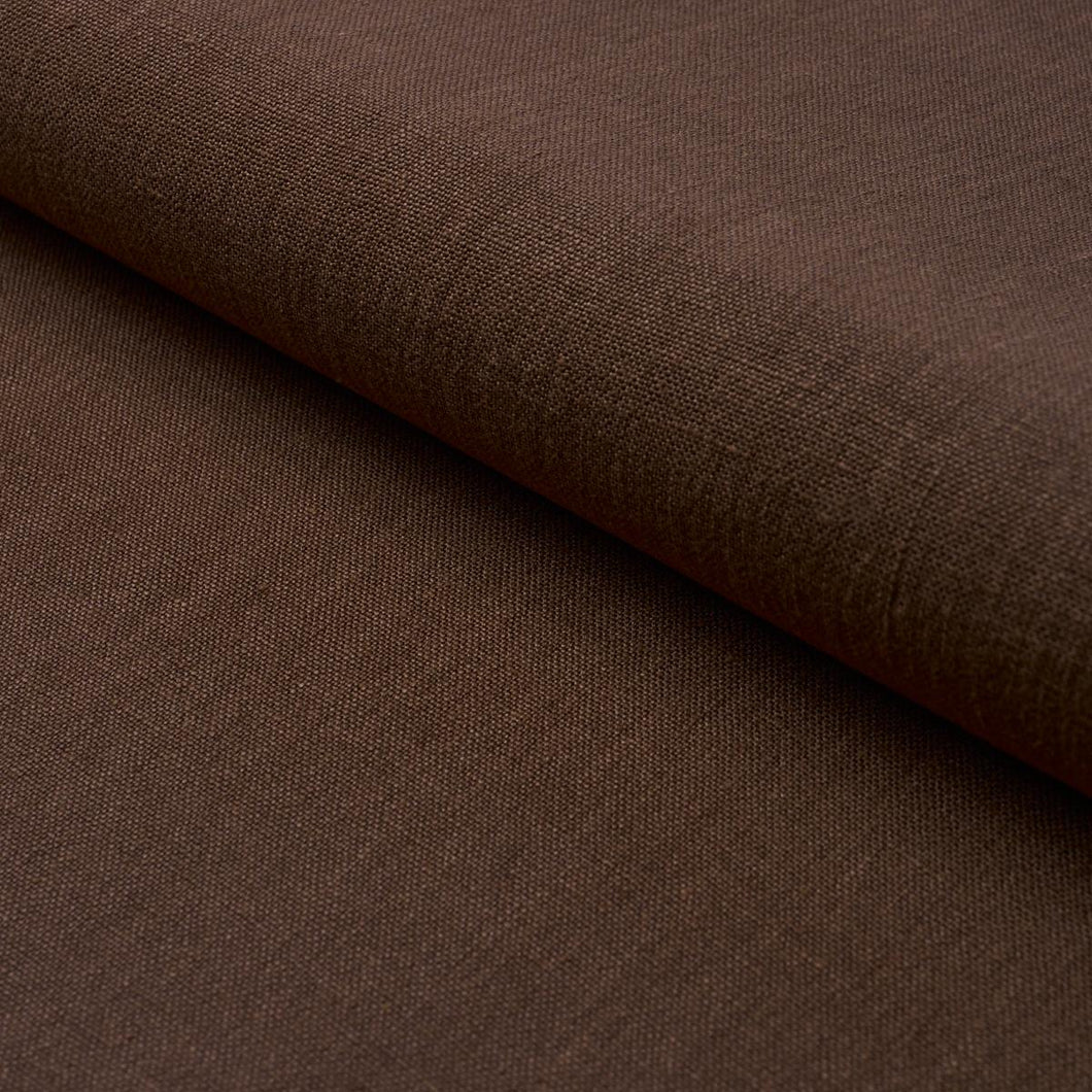 Schumacher Kai Linen Fabric 84959 / Chocolate