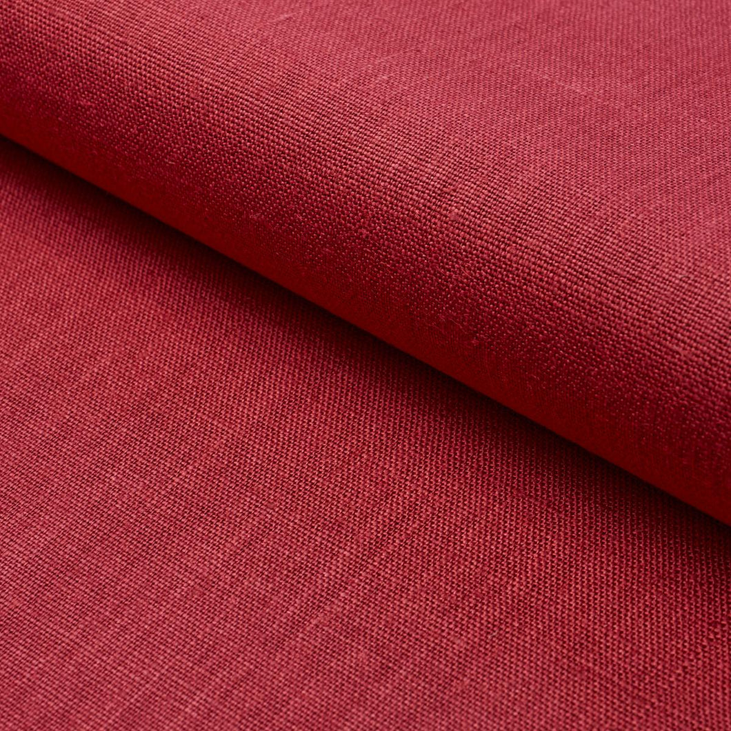 Schumacher Leo Glazed Linen Fabric 84967 / Red