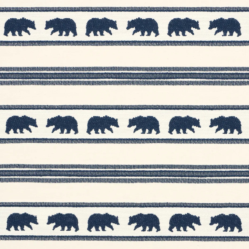 Schumacher Koda Stripe Fabric 84990 / Indigo